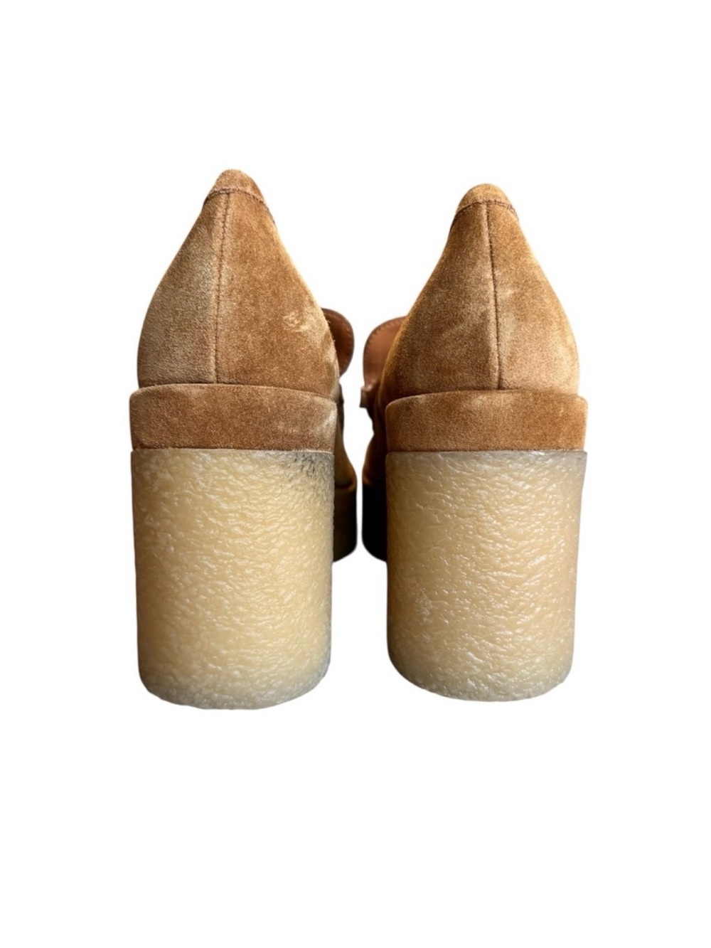 NWT MARC FISHER Lina Platform Loafers Tan Suede Chunky Gum Heel 90’s Y2K Shoes - Picture 5 of 8